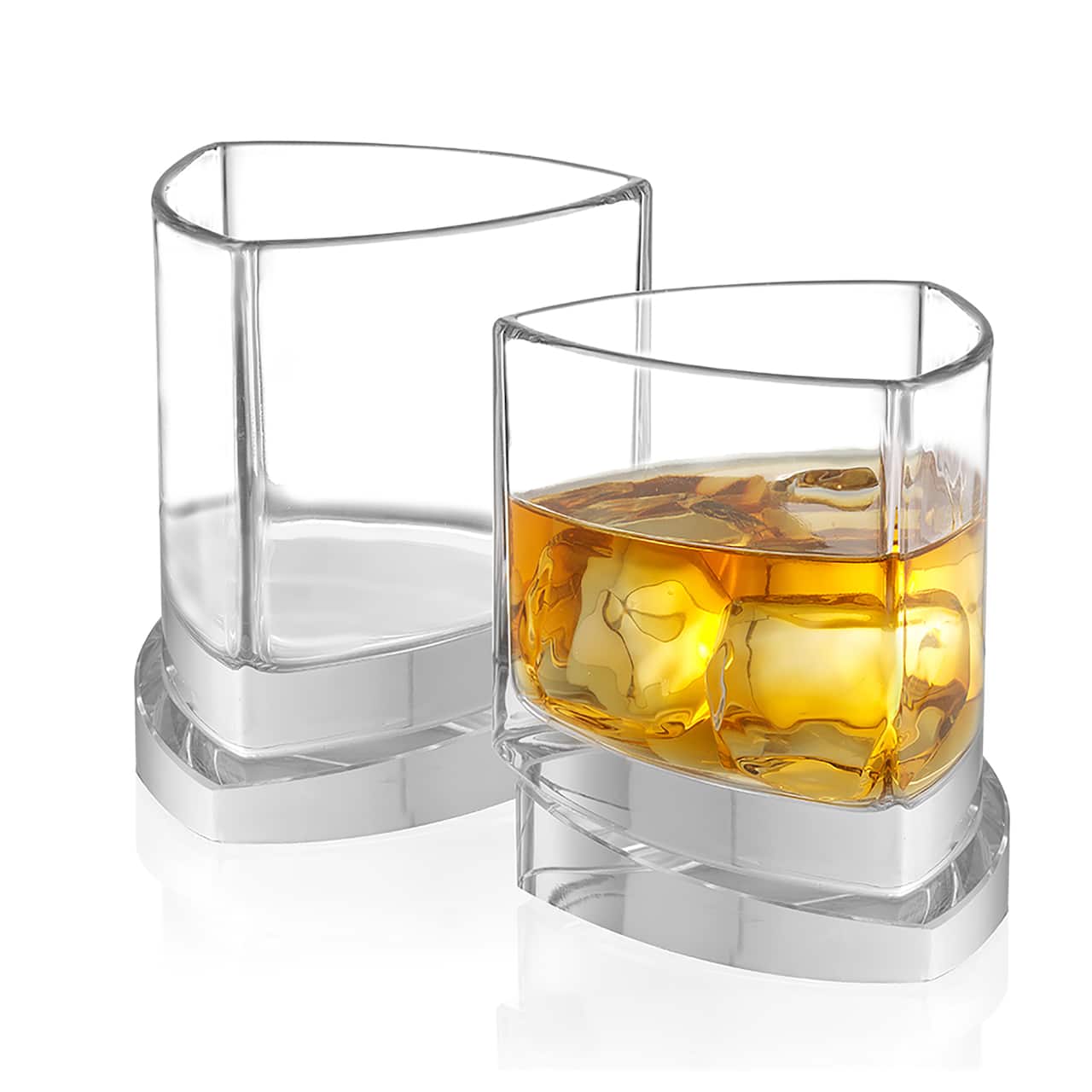 JoyJolt® 9.9oz. Aqua Vitae Triangle Off Base Whiskey Glasses, 2ct.